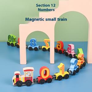 Jouet de train en <span class=keywords><strong>bois</strong></span> 12 sections personnalisable certifié EN71 pour l'éducation précoce des garçons de 2 à 4 ans - Product Image 2