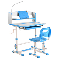 Bureau et chaise d'étudiant individuels de style moderne avec cadre métallique réglable en hauteur, meubles de classe robustes et durables pour l'école