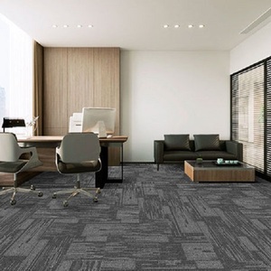 Eco-friendly Modern Loop Pile <b>Puzzle</b> Pattern Square Carpet Tiles Non-Slip PVC Backing for Commercial Use - Product Image 1