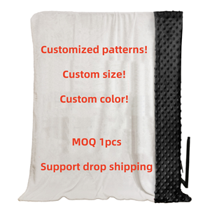 Livraison directe, couverture en polaire minky à pois imprimée personnalisée, super douce, double couche, polyester, grande taille 50x60 pouces, sublimation - Product Image 1