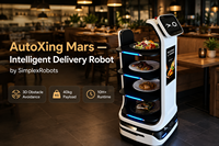 Robot de livraison autonome grand écran 40kg charge utile Navigation laser Charge automatique pour restaurants hôtels cafés restauration rapide