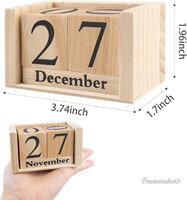 Framendino Blanc Vintage Bois Rustique Bloc Chic Perpétuel Bureau En Bois Cubes Calendriers pour Bureau À Domicile Bureau Anniversaire