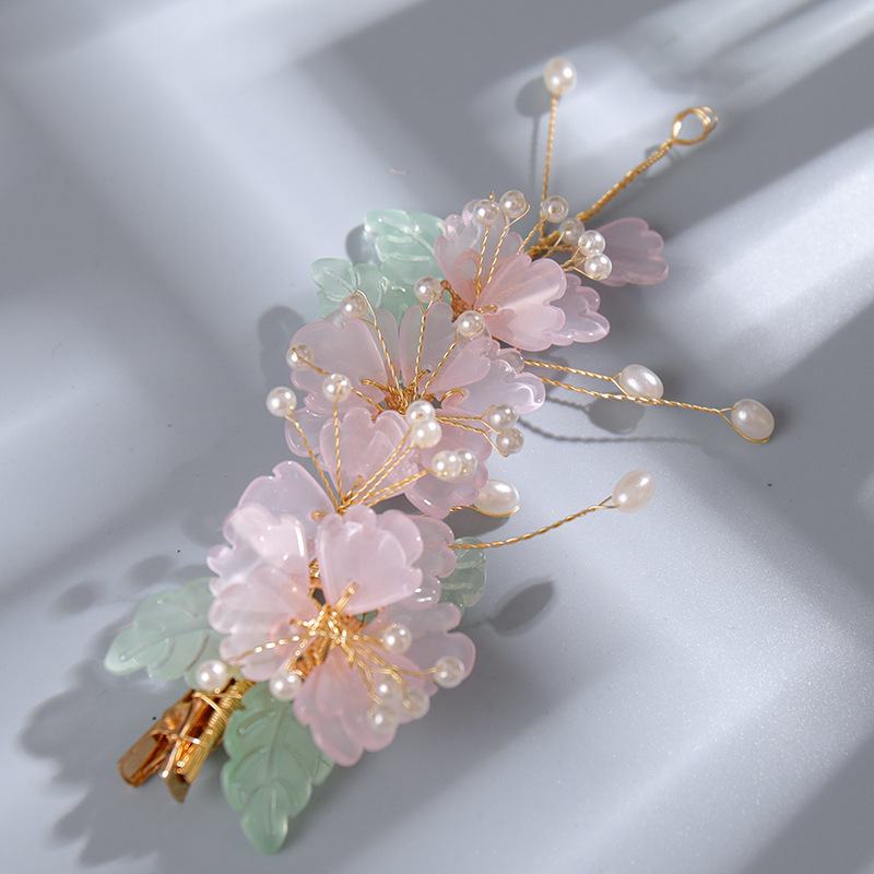 Haarnadeln Mit Schmetterlingsblumen & Perlen – 3 Stück, Metall, Für Dutt, Hochzeit, Hanfu-Styling
