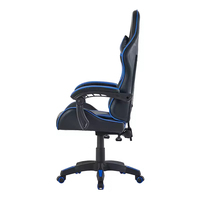 Ensemble chaise et table de jeu exécutives modernes en cuir blanc et bleu avec fonction inclinable et coussin de jeu