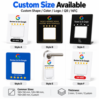 Plaque en acrylique personnalisée avec puce NFC pour avis Google, panneau de table avec code QR pour avis sur les réseaux sociaux pour entreprises et magasins