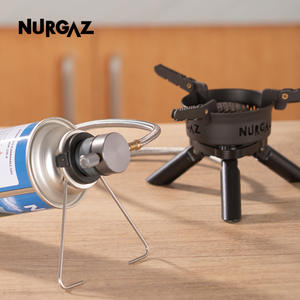 NURGAZ Estufa de gas portátil con soporte para cartuchos de acero inoxidable y soporte estable para uso en exteriores y camping - Product Image 1