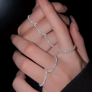 Mode trend ige Silber Luxus Finger geometrischen Ring Schmuck