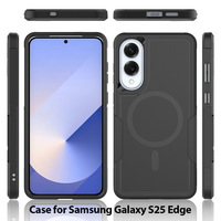 Coque magnétique antichoc antidérapante 2 en 1 pour téléphone portable pour Samsung Galaxy S25 Edge couverture arrière de charge sans fil