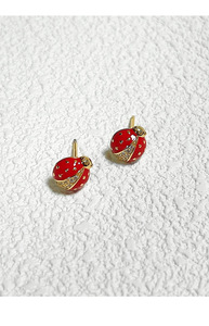 <span class=keywords><strong>Orecchini</strong></span> a forma di animale in argento 925 di fascia alta con Design originale coccinella con olio gocciolante a forma di diamante intarsiato a sette stelle - Product Image 2
