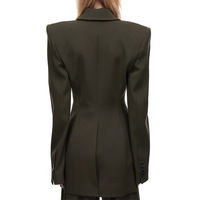 2025 nouvelle mode femmes évider conception Blazer coupe ajustée taille ceinture élégant bureau veste printemps automne costume d'affaires