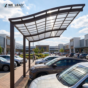 WE LEAD Kit de cochera de aluminio con techo arqueado para 2 autos, diseño moderno, estructura con recubrimiento en polvo, solución impermeable para estacionamiento exterior - Product Image 6