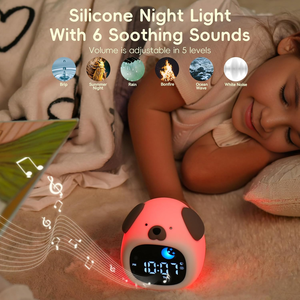 Lampe à LED mignonne de chevet personnalisée Haut-parleur pour enfants Réveil d'entraînement au sommeil Smart Touch Lumière naturelle Réveil au lever du soleil - Product Image 4