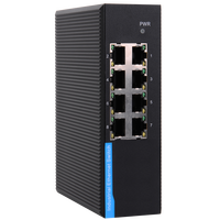 Equipo de Seguridad para Cámaras CCTV, Cámara IP, Switch Industrial PoE, Switch de Red Ethernet Industrial Gigabit PoE de 8 Puertos