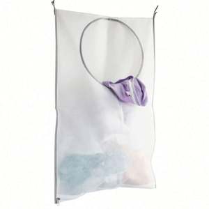 Best Choice Hanging Laundry Hamper <b>Bag</b> with Free Adjustable Stainless Steel Door <b>Suction</b> Cup Hooks - Product Image 1