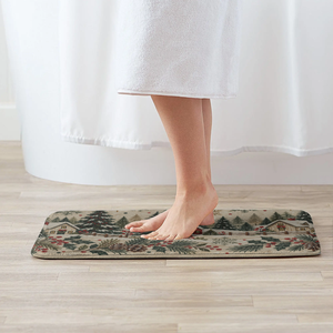 Tapis de bienvenue en flanelle de polyester pour l'impression par transfert thermique, antidérapant, motif village de Noël, 50x80cm, pour porte d'entrée - Product Image 3