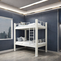 Lits Superposés Pliables Modernes en Acier et Bois avec Sommiers Réglables, Conception Sans Boulons pour Chambre, Atelier, École et Hôpital