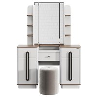 Ensemble de meubles de chambre contemporains, lit capitonné, armoire, coiffeuse, miroir, collection de meubles haut de gamme Lusso WOODEX