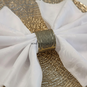 Anillo de Servilleta Decorativo para Boda, Diseño Nuevo, con Diamantes de Imitación, Diseño de Puntos Metálicos, Color Dorado, Hecho a Mano, Moderno y Elegante, en Existencia - Product Image 1