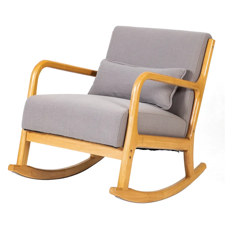 Tissu en bois massif rétro, chaise à bascule pour adultes KD