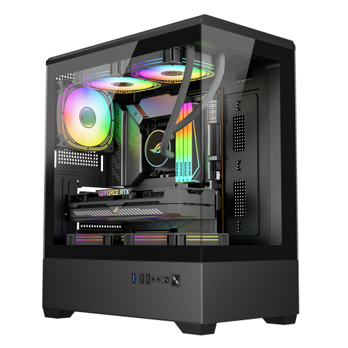Computer Case SPCC 0.5mm MATX 2 Sides Glass Gaming Case Support 240 Liquid Cooler