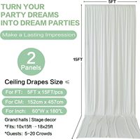 Rideau de fond en polyester ivoire sans plis pour mariage, fête, arrière-plan photo, décoration d'anniversaire, événementiel