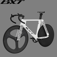 Vélo de piste à engrenage fixe en carbone BXT, cadre 700C, mono-pignon, modèle TRC-195 avec jeu de roues en fibre de carbone
