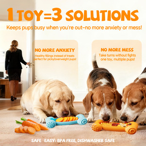 Jouet à mâcher pour chien en forme d'os, distributeur de friandises, sans BPA, résistant aux morsures, jouet de nettoyage des dents, jouet de puzzle pour chiens d'intérieur - Product Image 2