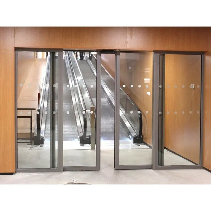 Cheap aluminium slide door soundproof storefront automatic sliding glass door system