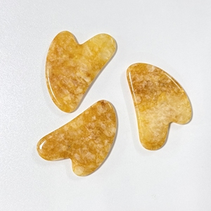 beauty skin care products yellow color natural jade gua sha tools iced <b>scraping</b> for face - Product Image 1