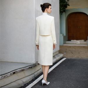 यूरोपीय शैली की पोशाक महिला स्कर्ट सूट टेवीड ब्लेजर को कार्यालय महिला के लिए दो टुकड़े - Product Image 6