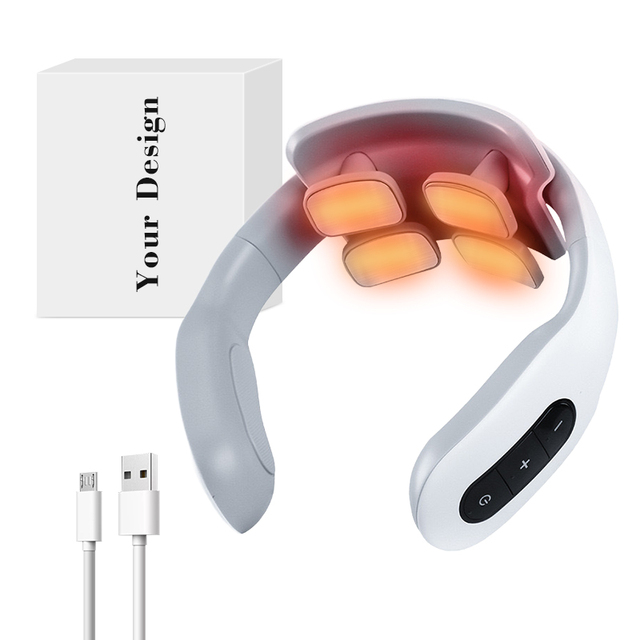 20 Levels Intensity Cordless Neck Massager EMS Microcurrent Pulse Massager U-Shaped Fits Neck Contours Cervical Neck Massager