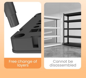 Estantería de 4 Niveles, Estantería de Plástico de Resistencia Media, Estantería de Almacenamiento, Estantería Sin Tornillos, Estantería Organizadora Vertical - Product Image 6