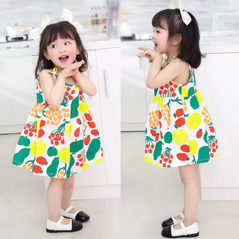 Yaz bebek kız çocuklar için ucuz çiçek elbise bebek bebek çiçek gevşek elbise çocuklar kız günlük kıyafetler