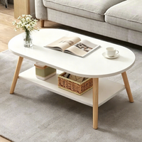 Table à thé ovale minimaliste à 2 niveaux en marbre pour petite cour, table de balcon à plateau elliptique, meuble plat et portable