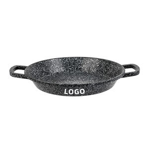 Casserole en céramique personnalisée <span class=keywords><strong>Scola</strong></span> JB-A2218A 2024, 18 cm, classique, biseautée, peu profonde, points blancs foncés, résistante aux hautes températures, en verre - Product Image 1