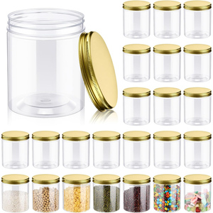 100ml 200ml 8oz 300ml 12oz 500ml Clear Black Amber Wide Mouth Cosmetic Containers <b>Plastic</b> Pet <b>Jar</b> With Aluminum Lid - Product Image 1