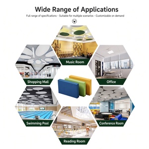 Stoffbezogene Sechseckige Akustik-Wolkenplatten Anpassbare Farbe Schallabsorbierende Deckenplatten für Lobby und Büro - Product Image 6
