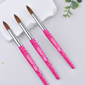Pinceles para Nail Art personalizados, mango de madera con estampado de leopardo <span class=keywords><strong>rosa</strong></span>, pincel acrílico Kolinsky, suministros para <span class=keywords><strong>uñas</strong></span> #8-18, <span class=keywords><strong>2022</strong></span> - Product Image 5