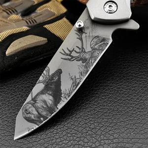 Couteau pliant de pêche en plein air, lame 5Cr13Mov, manche en bois d'olivier, camping en jungle, chasse, découpe, outil de survie, cadeaux pour garçons - Product Image 3