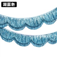 Rideau de fond métallique en forme d'arche, jupe de table à franges brillantes en feuille métallique, décoration de fête, couleur personnalisée, fabricant en gros