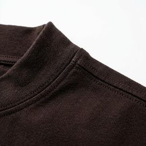 OEM/ODM 300GSM 100% Cotton Heavyweight Mock Neck T Shirt <b>Men</b> Custom Logo Streetwear Boxy Fit Oversized High Collar Tee Shirts - Product Image 4
