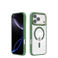 Coques pour iPhone 18 avec bords de couleur unie, coque magnétique transparente Apple 18 Pro Max, 17 Pro Max