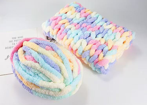 250g filato di ciniglia morbido grosso da 2cm 100% coloranti reattivi in poliestere - Product Image 2