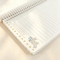 Cuaderno de Regalo Little Rabbit A5S, 100 Hojas, Encuadernado en Espiral con Páginas Interiores Impresas a Color, Encuadernación en Espiral Resistente para Uso Escolar