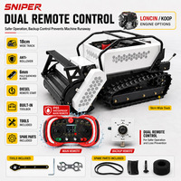 Tondeuse à fléaux télécommandée 4 temps DIY pour ferme, pâturage, verger, moteur LONCIN 18 CV, largeur de coupe 800 mm, double télécommande
