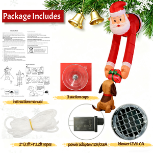 Papai Noel Inflável de <span class=keywords><strong>7</strong></span> pés para Exterior com Luzes LED, Papai Noel Gigante Inflável para Decoração de Festa de Natal, Infláveis Grandes com Ventilador - Product Image 4