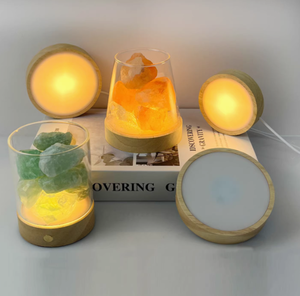 Lampu <span class=keywords><strong>LED</strong></span>, papan difusi dasar kayu padat Modern DIY, jaring bercahaya, botol anggur kecil, lampu malam untuk kamar tidur - Product Image 5