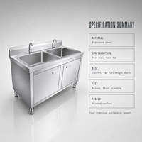 Évier de cuisine professionnel en acier inoxydable QH 201 de 0,8 mm d'épaisseur, finition résistante à la corrosion, capacité de charge de 300 kg/m, vente en gros