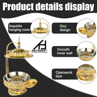 Matériel hôtelier : Ensemble de réchauds de luxe en acier inoxydable doré 8L, chauffe-plats pour buffet avec couvercle suspendu, pour restaurants et événements