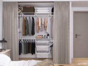 Solution de rangement pour vêtements de <span class=keywords><strong>chambre</strong></span> à coucher, pliable, réglable, suspendue, anti-poussière, <span class=keywords><strong>avec</strong></span> <span class=keywords><strong>rideau</strong></span> - Product Image 6